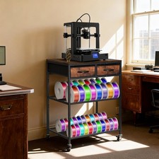 3D Printer Filament Storage Shelf W/ Drawers& Wheels Heavy Duty 2-Tier picture