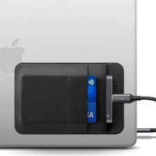 Afterplug 2-Pocket Adhesive Hard Drive Holder for Laptop, Small, Black picture