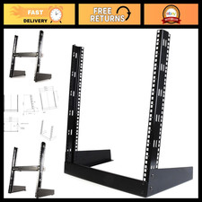 12U 2-Post Open Frame Rack - 19in, 110lb Capacity, TAA Compliant, Desktop Mount picture