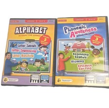 Lakeshore Alphabet & Phonemic Awareness Interactive Games PC/Mac CD-ROM Lot Of 2 picture