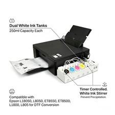 DTF CISS Dual White Ink Tank Shaker 250ML 6 Color for Epson L18050 L8050 ET8550 picture