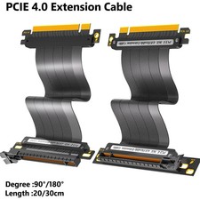 PCI-E 4.0 GPU Riser Cable Black 16x Shielded High Speed, 20/30cm, 90/180 Degree picture