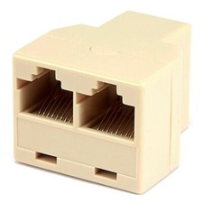 RJ45 8P8C 1 to 2 Way T-Adapter Connector For Analog Digital Telephone Phone Line picture