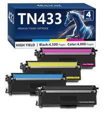 MxVol TN433 High Yield Toner Cartridge Set 4-Color for Brother Laser Printers picture