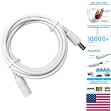 6ft Pure Copper 12V Extension Cable - Safe Power for Security Cameras & More picture