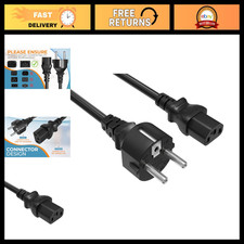 8ft 18AWG European Schuko Power Cord CEE 7/7 to IEC320 C13, 10A/250V, EU Travel picture