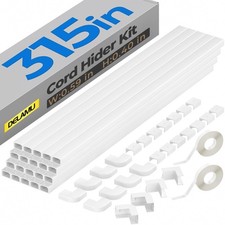 Delamu Cord Hider Cable Covers for Wall, 20 Pack White, 315