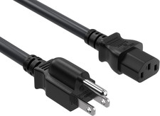3Ft 14AWG Computer Power Cord, NEMA 5-15P to IEC C13 AC Power Cable, Heavy Duty picture