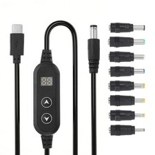 1.18m/3.9ft USB C to DC Adapter with 8 Connector Tips 5V 9V 12V 15V 20V] picture