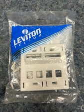 Leviton 8-Port 2 Gang Wallplate with 4 Angled ports, White (40807-B2W) picture