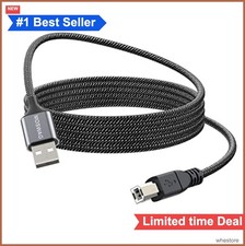 USB Printer Cable 3.28 FT USB A to USB B 2.0 480Mbps Nylon Braided for Printer picture