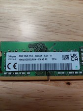 SK HYNIX 8GB 3200 DDR4 1RX8 83975 SODIMM PC4-3200AA-SA2-11 HMA81GS6CJR8N-XN picture