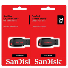 SanDisk Cruzer Blade 64GB 2.0 interface USB Flash Drive SDCZ50-064G Lot  2 units picture