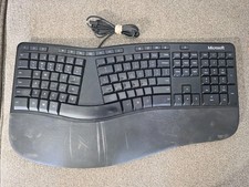 Microsoft Ergonomic Keyboard Model 1878 USB Wired Tested Working Black picture