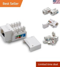 10 Count Cat6 Keystone Jack Pack - Compatible with Cat5/5e/6 for Easy Networking picture
