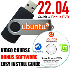 Ubuntu Linux 22.04 Jammy Jellyfish Linux USB 16 GB With BONUS DVD Disc picture