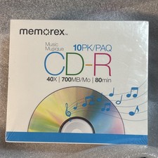 NEW SEALED Memorex Music 10 Pack CD-R 40X 700MB 80Min Recordable Blank Media picture
