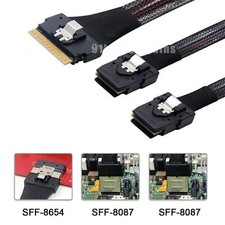SFF-8654 8i 74pin PCI-E Ultraport Slimline SAS Slim 4.0 to Dual SFF-8087 Cable picture