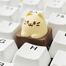 Artisan Keycaps, Cute Kawaii Cat Box Keycaps, Resin Handmade, Single 1U Replace picture
