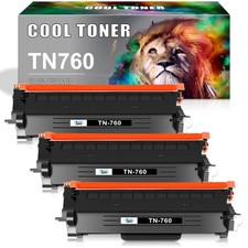 3x Toner (with Chip) for Brother TN760 TN730 DCP-L2550DW HL-L2370DW L2390DW picture
