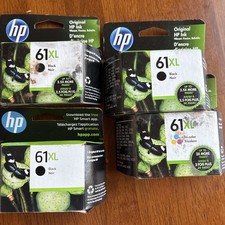 HP 61XL Black Ink Cartridge - LOT OF 4 - ORIGINAL GENUINE OEM -Box DamageSEALED picture