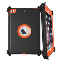 Heavy Duty Shockproof Case Cover w/Stand for iPad Mini 1, 2, 3 BLACK/ORANGE picture