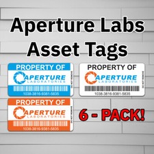 Aperture Laboratories Asset Tags Vinyl Decal StickerLabs laptop window tumbler picture
