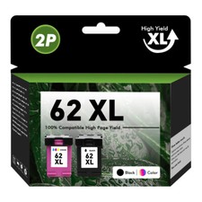 2 Pack For HP #62XL Black Color Ink Cartridges Combo for HP Envy 5742 5661 5662 picture
