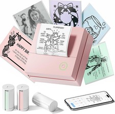 Sticker Printer, PM290 Mini Printer, Bluetooth Sticker Maker Machine with 3 Roll picture
