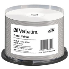 Verbatim - 43754 - Verbatim DVD+R DL 8.5GB 8X DataLifePlus White Thermal picture