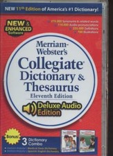 Merriam-Webster's Collegiate Dictionary & Thesaurus 11th Ed PC MAC DVD tools BOX picture