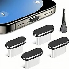 USB C Dust Plug With Cleaning Brush, Metal Type C Charging Port Cover, Anti Dust picture