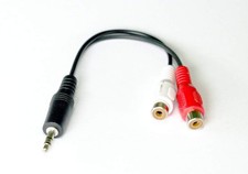 3.5mm STEREO JACK PLUG M to 2 RCA F Cable 6IN picture