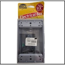 BELL 5320-5 Weatherproof Box Three 1/2 in. Threaded Outlets, 1-Gang, Gray picture
