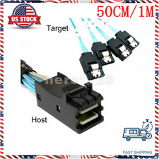 Internal HDD Mini SAS Cable SFF-8643 To 4 SATA Connect to Hard Drive 0.5 or 1M picture