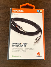 Griffin GC17103 Auxiliary 3.5mm to 3.5mm 3FT Black Audio Headphone Flat Cable picture