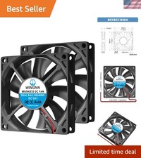Whisper-Quiet 80mm Dual Ball Bearing Cooling Fan 24V - Pack of 2 for Desktop picture