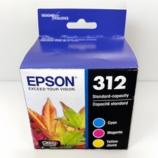 Genuine Epson 312 Standard Capacity Ink Cartridges 3 Color C/M/Y Exp. 10/2028 picture