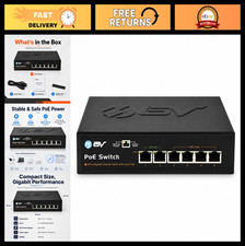 6-Port PoE+ Switch, 4 Gigabit PoE Ports, 2 Uplink Ports, 60W Power Supply picture