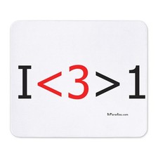 CafePress I Love More Than One (Red Hea Mousepad  (126147183) picture