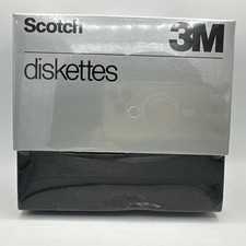 Vintage Sealed Box Of 10 Scotch 3M Floppy Diskettes 744D-0 RH Single Head Side picture