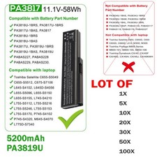 🧡LOT 100X PA3819U Battery for Toshiba A660 C655 PA3816U PA3817U PA3819U 5200mAh picture