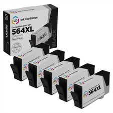 LD Reman 564XL CB684WN HY Black Ink Cartidge Set of 5 for HP 7510 B109 7520 7525 picture