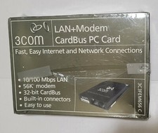 3COM 3C3FEM656C 10/100 LAN+MODEM CARDBUS PC CARD NEW OPEN BOX picture