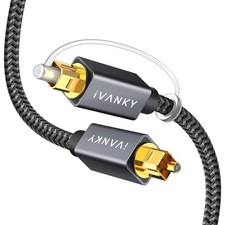 IVANKY Optical Audio Cable, 10Ft Toslink Fiber Optic Cord, S/PDIF Digital Optica picture