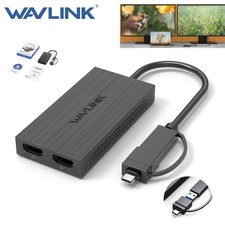 WAVLINK USB A/C to HDMI Hub Dual Monitors Adapter Thunderbolt 3/4 Compatible picture