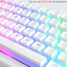 PBT Pudding Keycaps 129 Keys Double Shot Translucent OEM Profile RGB Keyboard AU picture