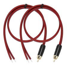 2 Pcs Gold Plated RCA Cable, 1.96ft (0.6 Meter) RCA to Bare Wire Open End picture