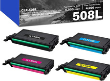 4-Pk CLT-508L BCMY Compatible TONER for Samsung CLP-620 670, CLX-6220 4-COLOR picture