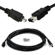 15FT Firewire 400 IEEE 1394 iLINK 6 Pin Male to 4-Pin Male DV Cable Cord PC MAC picture